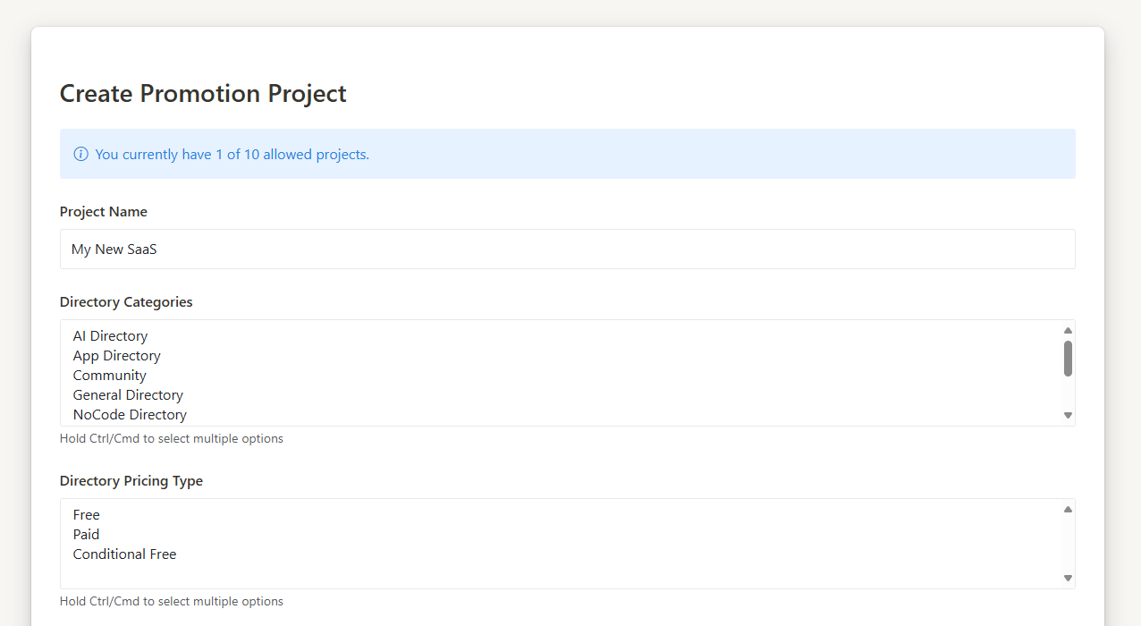 Create Project